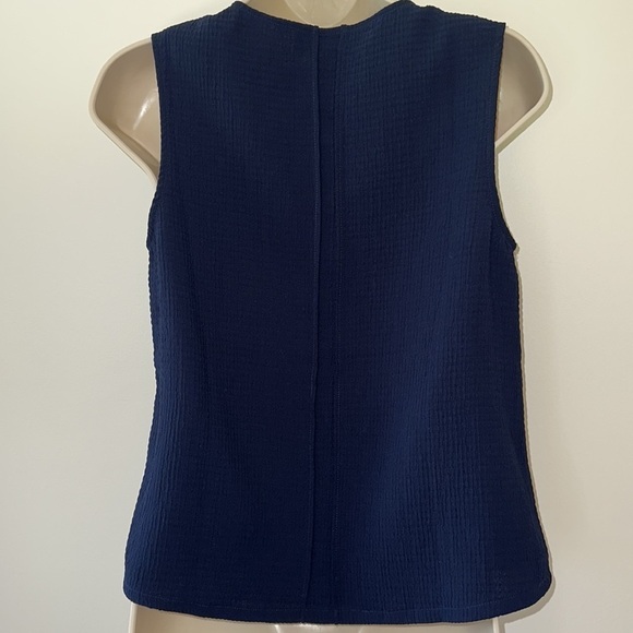 Brass Single‎ Pleated Back Navy Blue Tank Top Size Small - Picture 2 of 9